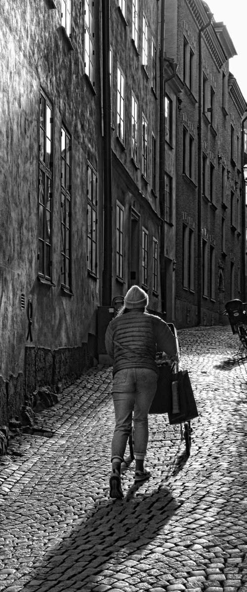" Woman with baby carriage. Stockholm "   Limited Edition 1 / 15 by Dmitry Savchenko