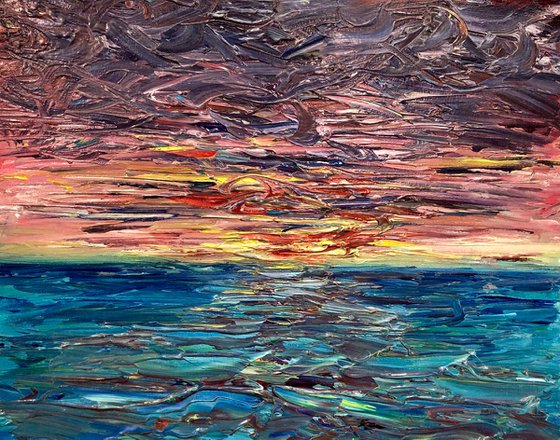 Another Sunset In Impasto Study