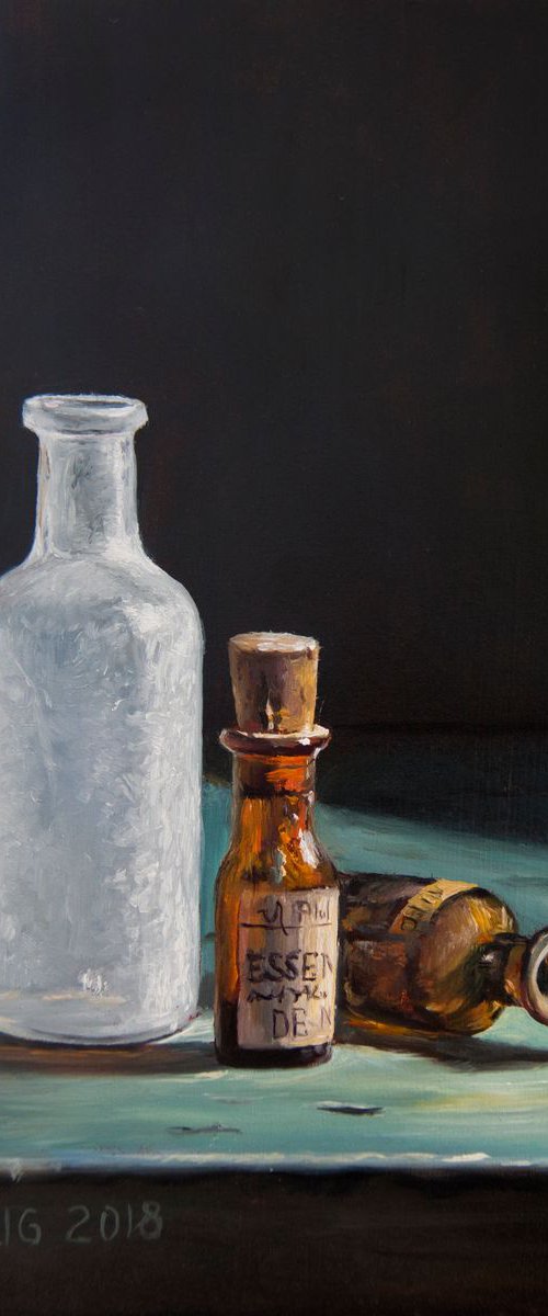 Small bottles (Original Oil Painting) by Mayrig Simonjan