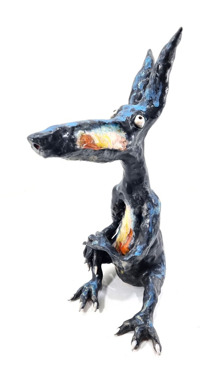 Naive Clay Sculpture , Oss By Aare Freimann, 9 X 19, Artwork For Sale On Artfinder