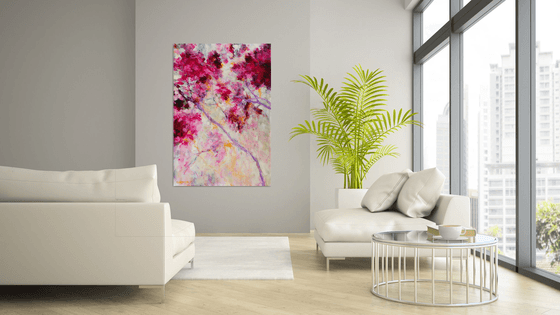 Pink and red floral Monet