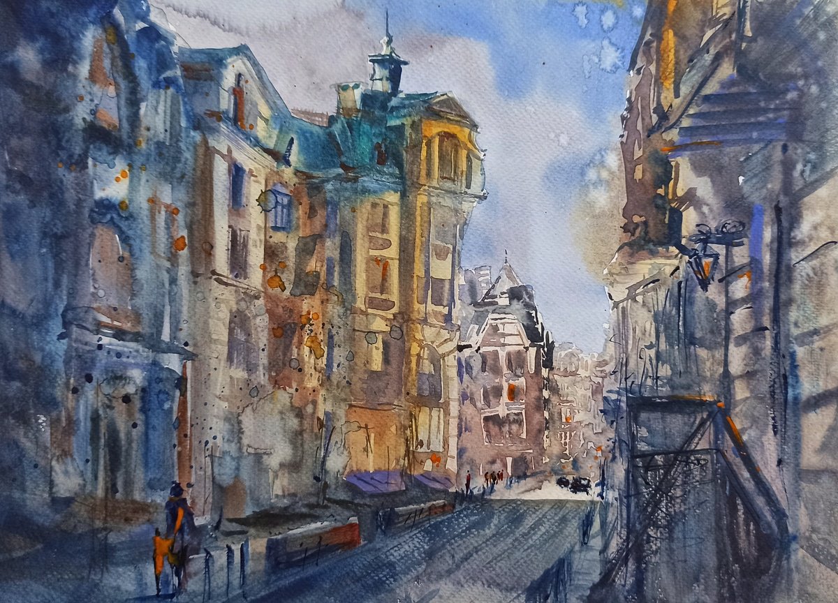 Kyiv is the capital of Ukraine - original watercolor painting by Olena Koliesnik