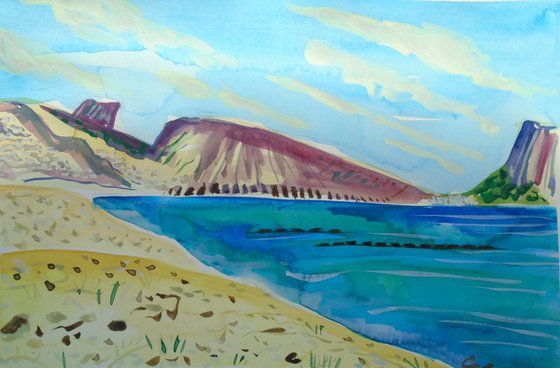 Study for Altea beach looking towards Calpe