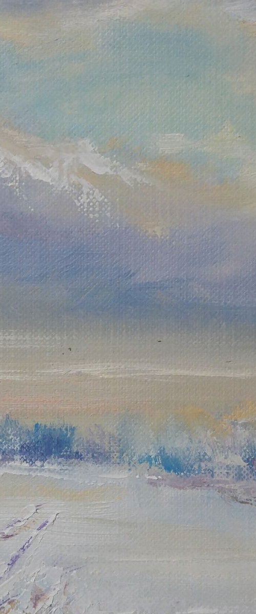 Over the frozen lake (5.1x5.1x0.1'') by Alexander Koltakov