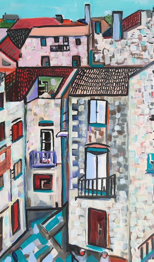 Mediterranean street / 70 x 50 cm by Alexandra Djokic