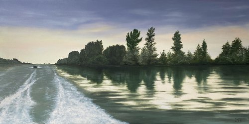 Fisherman's Evening, 100 х 50 cm, oil on canvas by Marina Zotova