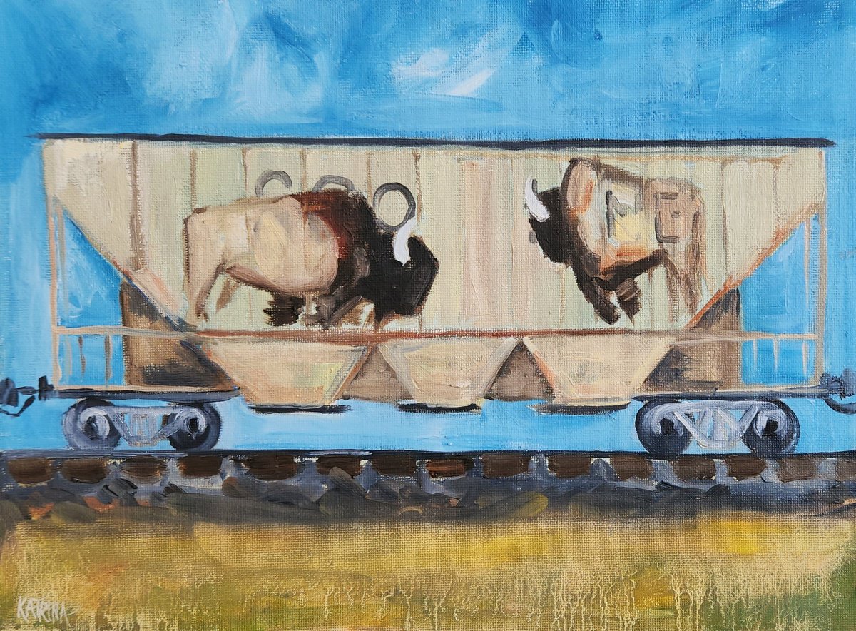 Dakota Rail - Study I - Railroad - Bison by Katrina Case