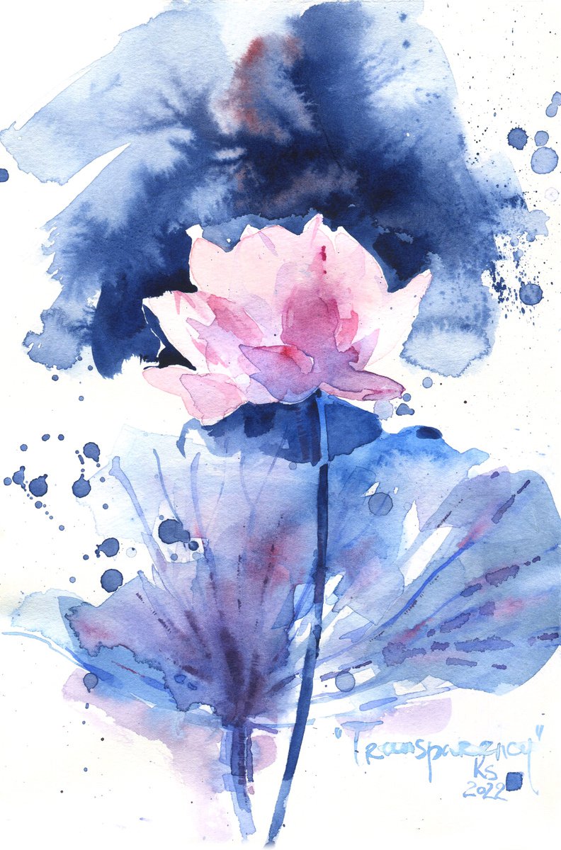 Impressionistic Botanical Watercolour By Ksenia Selianko, 7 X 11", "Transparency", Original Artwork