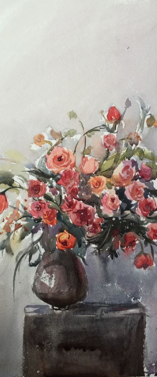 Vase of Roses 2 by Jing Chen