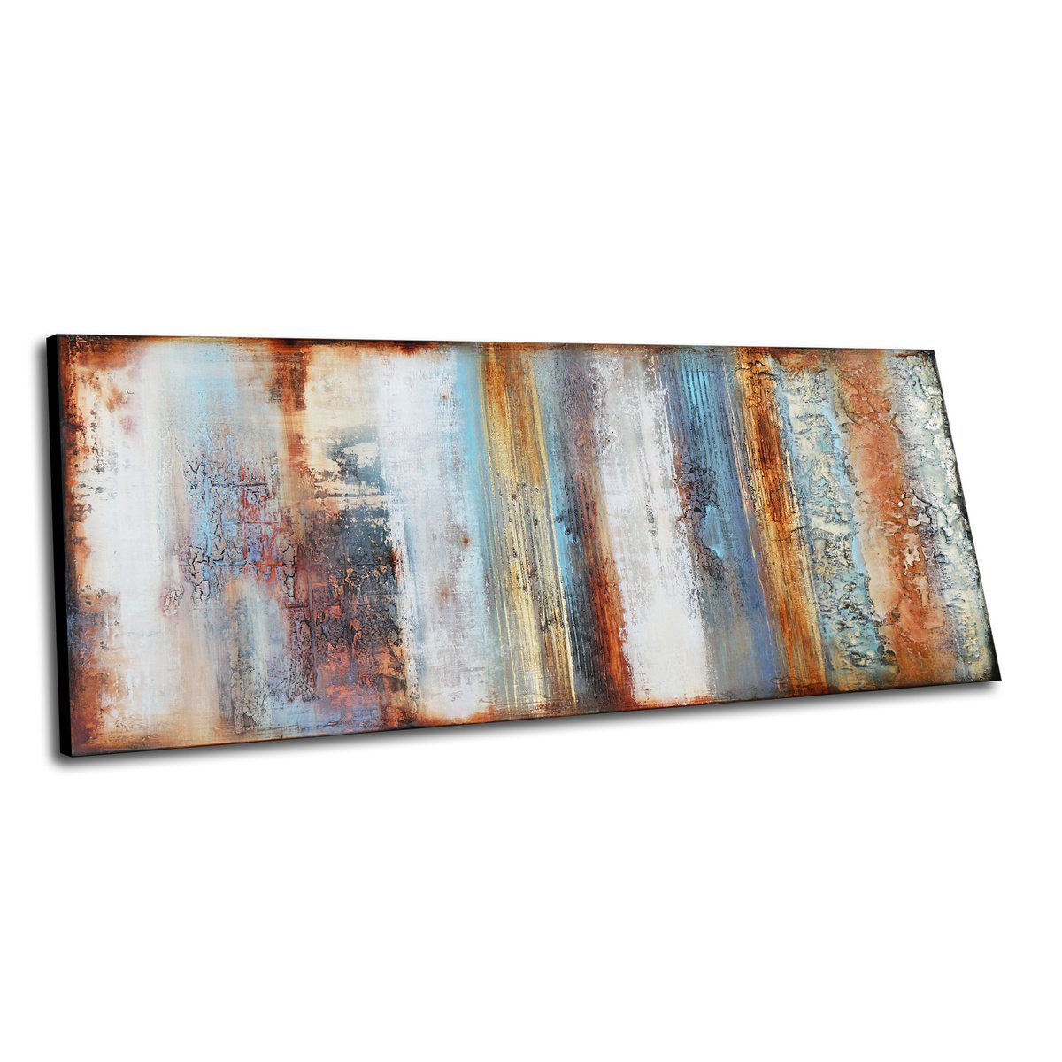 COLORS & TEXTURES * 120 x 50 cms - ABSTRACT ART - WITH STRUCTURES by Inez Froehlich