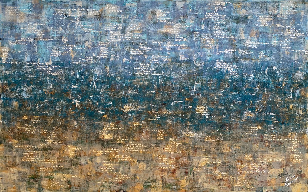 Abstract Landscape Acrylic Painting By Elise Eekhout, 63 X 39, Drowned Land 01, Original Artwork