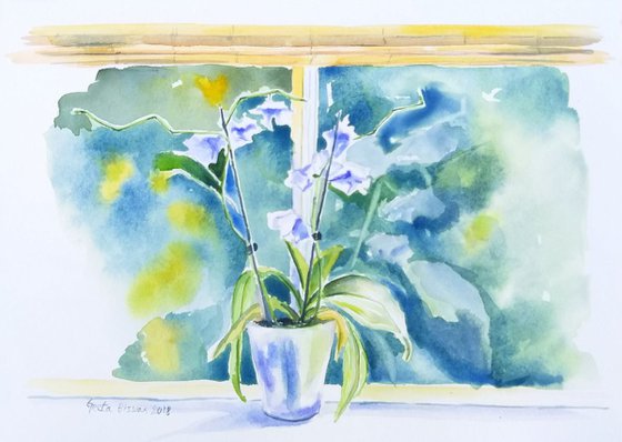 Orchids watercolor gift ideas