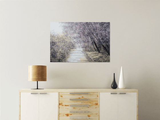 Cherry Blossom Trees In Evening Light