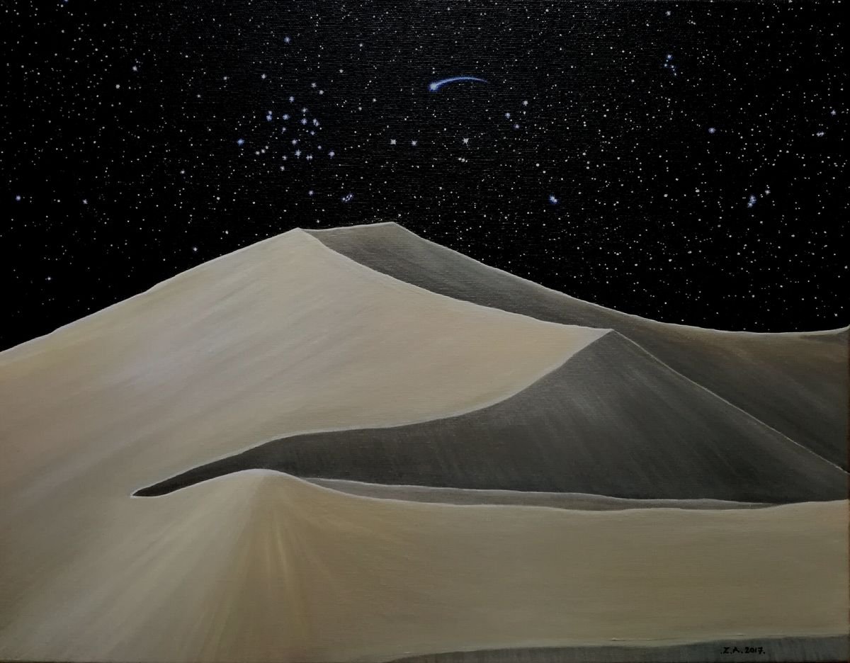 Landscape Acrylic Painting By Zoe Adams, 16 X 12", Stillness, Original Artwork