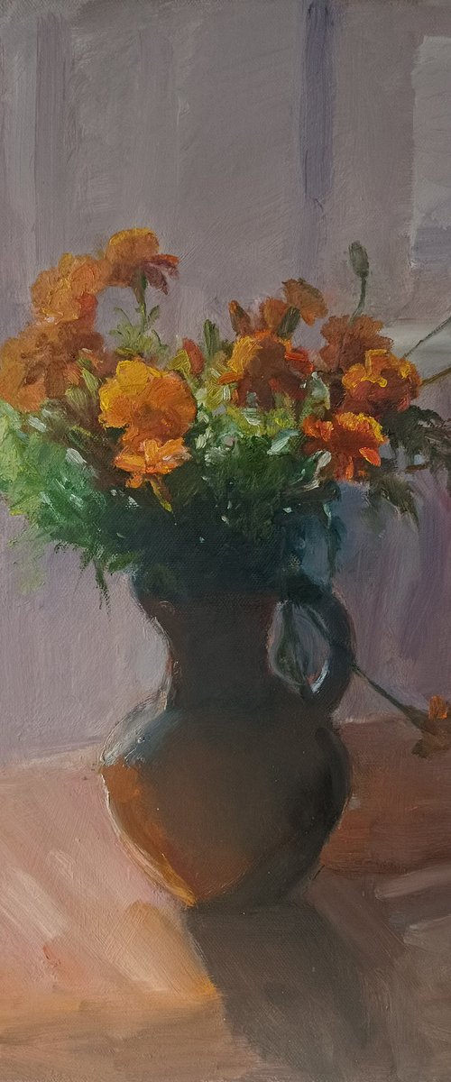 Marigolds in the sun by Valentina Andrukhova