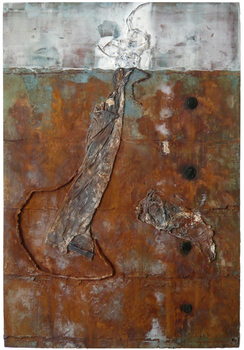 Expressive Abstract Painting By Jaroslaw Broitman, 34 X 51, Untitled 89. 2014, Original Artwork