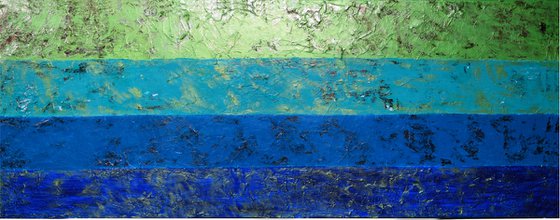 Blue & Green Stripes / 152 cm x 60 cm