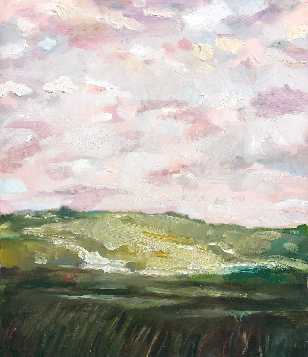 Impressionistic Landscape Oil Painting By Guy Pickford, 12 X 13, From Before Time And Beyond, Original Artwork