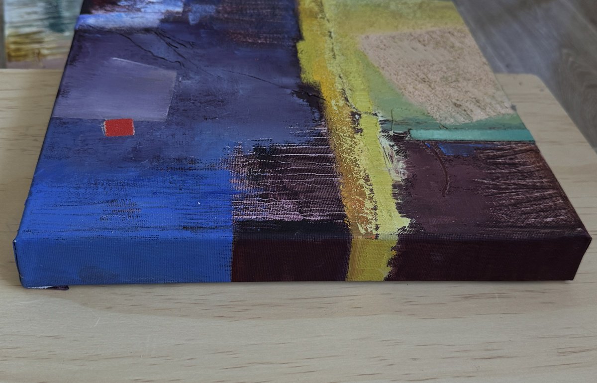 Abstract Oil Painting By Olha Laptieva, 12 X 11", Accidental Connections 1S, Original Artwork