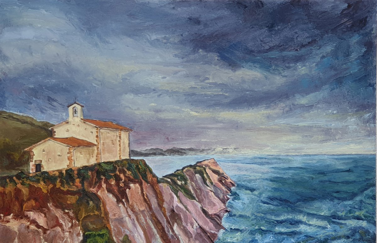 Impressionistic Landscape Oil Painting By Fuensanta Ruiz Urien, 35 X 24, Para Ti, Telmo, Original Artwork