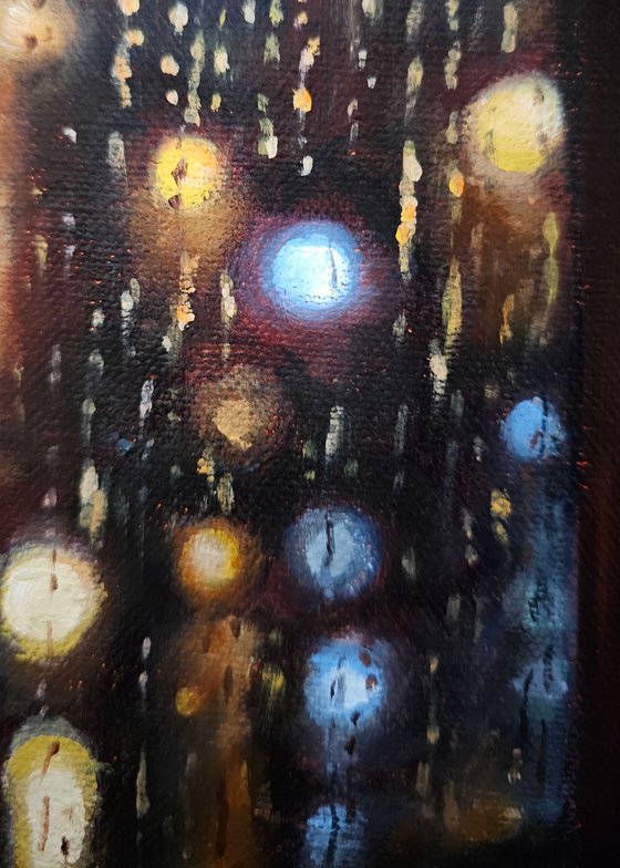 Candle and Still Life on a Rainy Night