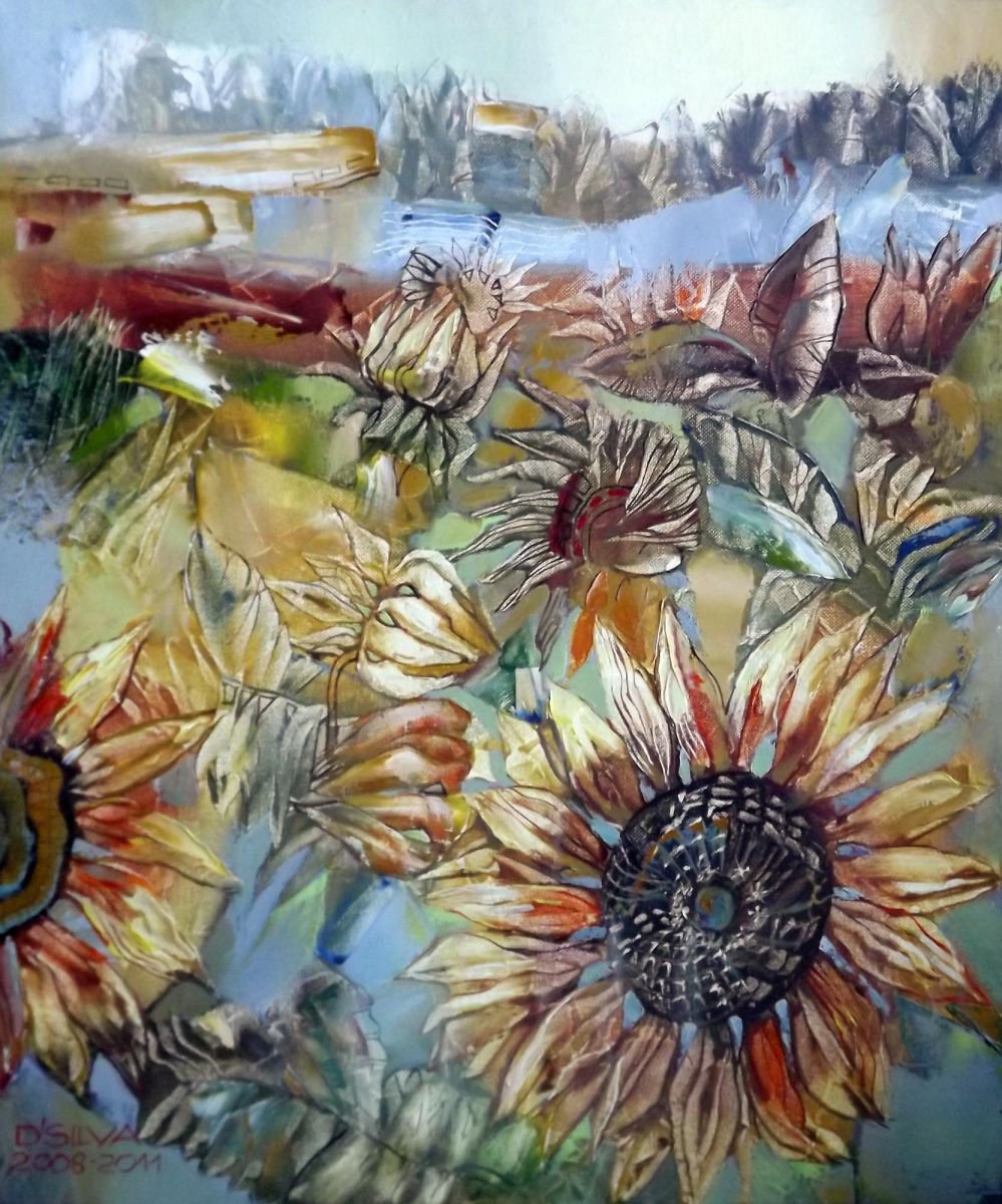 Golden Sunflowers by Silvija Drebickaite