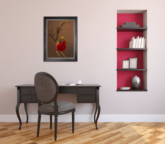 Golden phaesant Soft Pastel