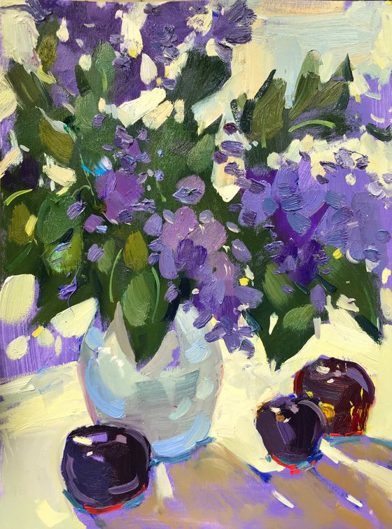 Lilacs and plums