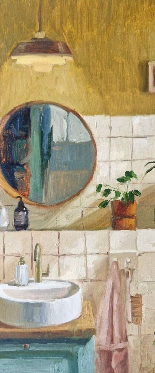 "Bathroom" Warm colors art by Yana Sagan