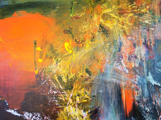 Framed autumn melancholia still life metaphysical painting by O KLOSKA