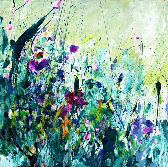 Serenity Song 2 - Floral Painting by Kathy Morton Stanion