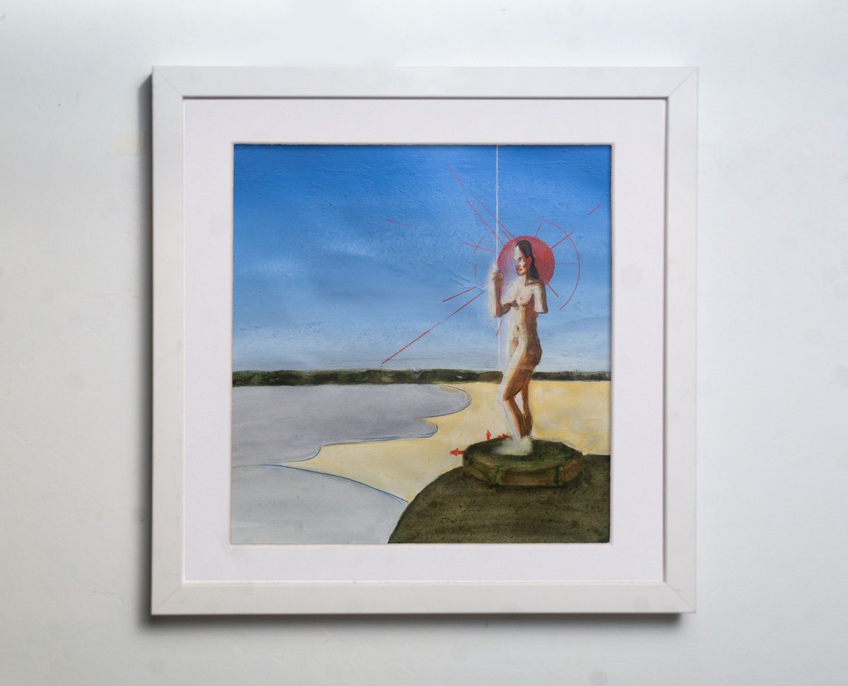 Impressionistic Portrait Painting By Bohdan Katolyk, 17 X 19, Priestess, Original Artwork