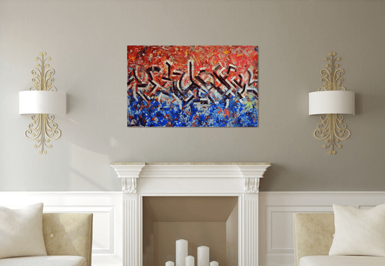 Abstract Street Art - Abstract Home Decor Art  On The Extra Large Deep Edge Canvas Ready To Hang Perfect for Modern Office Hotel Living Room Decoration