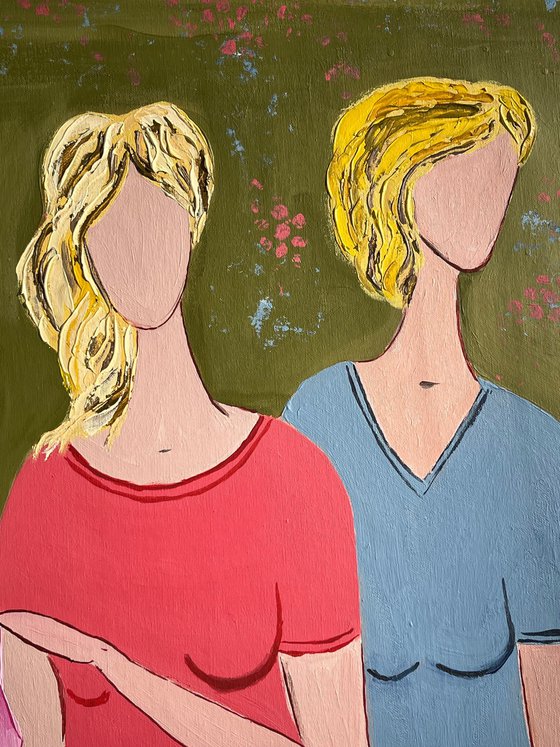 Grandmothe Mother Daughter original Painting