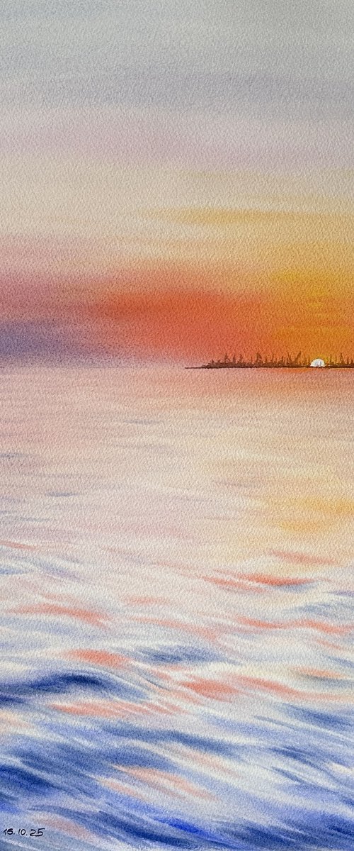 Tender Sea Sunset by Oleksandra Padushyna