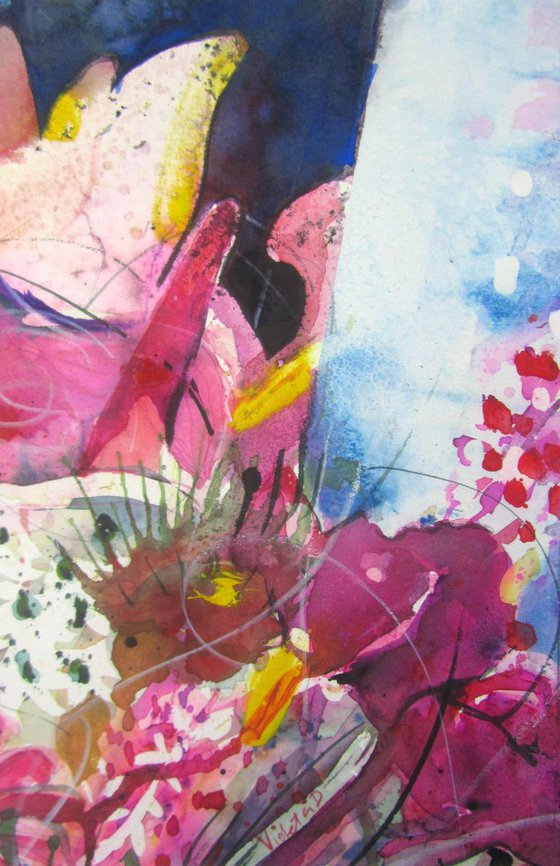 Abstract Birthday Flowers 1
