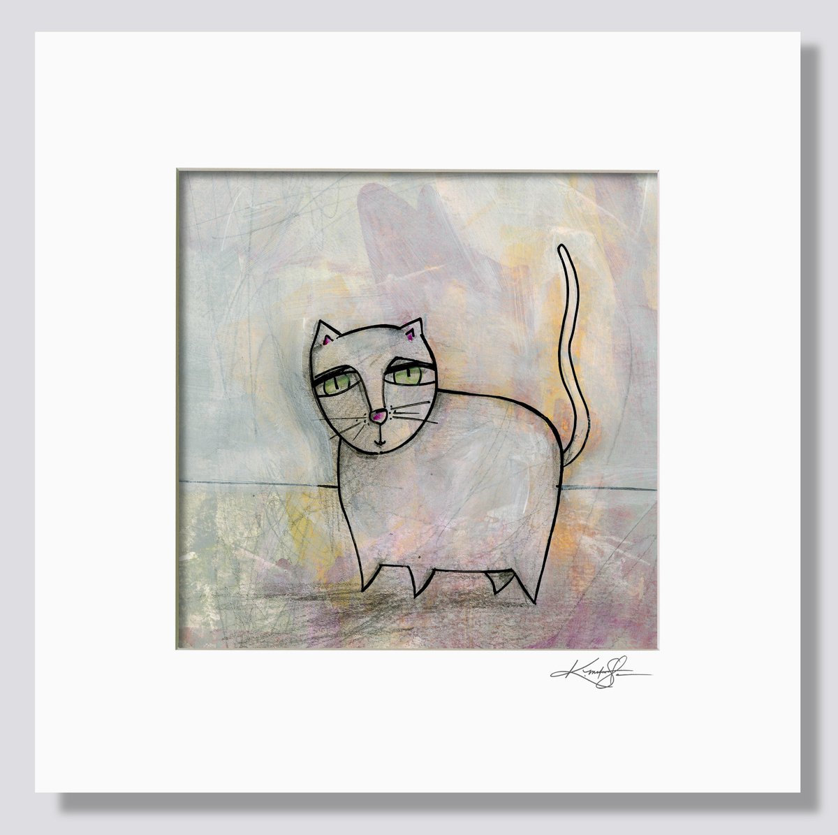 Cat 3 - Cute kitty cat painting by Kathy Morton Stanion by Kathy Morton Stanion