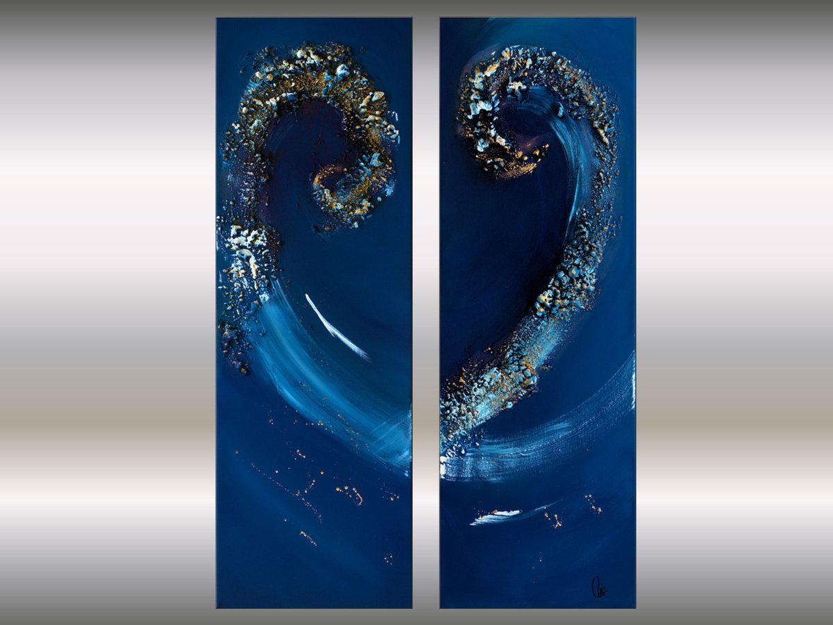 Abstract Acrylic Painting By Edelgard Schroer, 24 X 35, Swinging Heart, Original Artwork