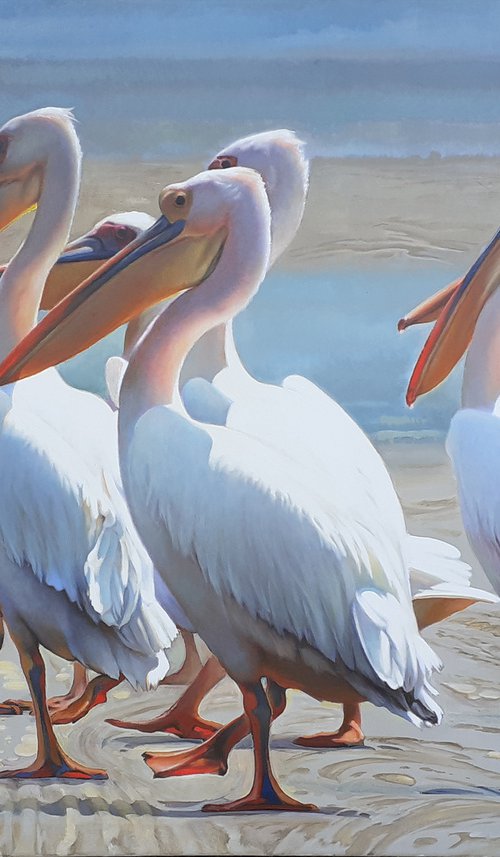 Fishing Time / Pelicans by Tatiana Rezvaya