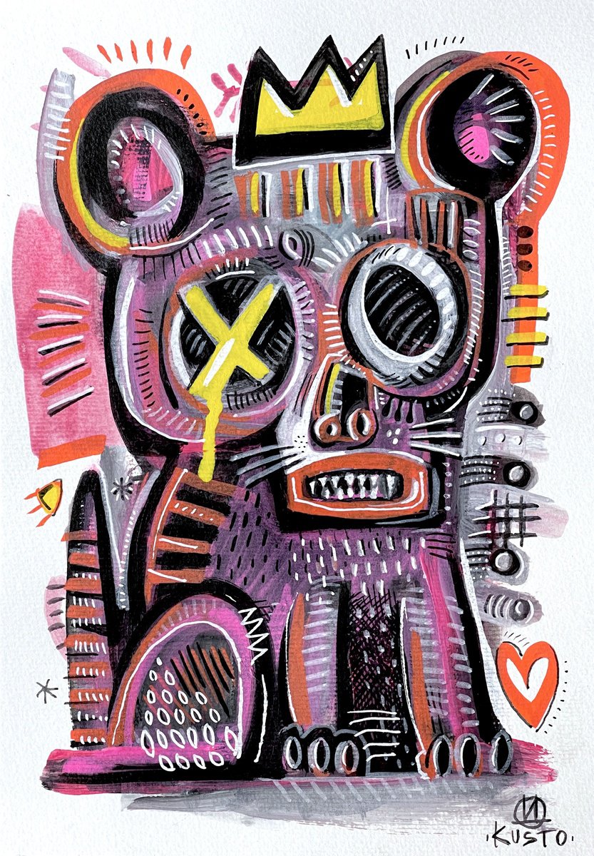 Impressionistic Ink Drawing , Skull Tiger By Daria Kusto, 8 X 12, Artwork For Sale On Artfinder