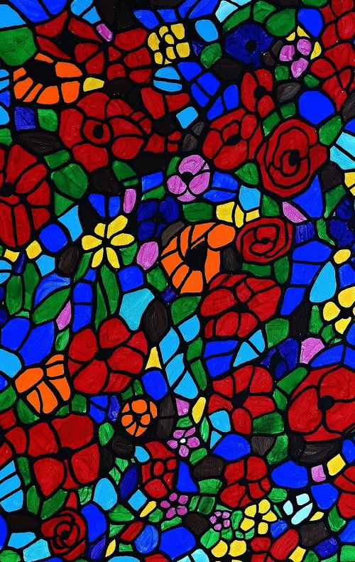 Stained glass flowers by Rachel Olynuk