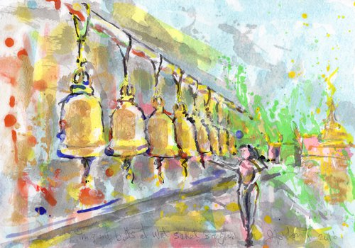 The giant bells at Wat Saket, Bangkok by Gordon T.