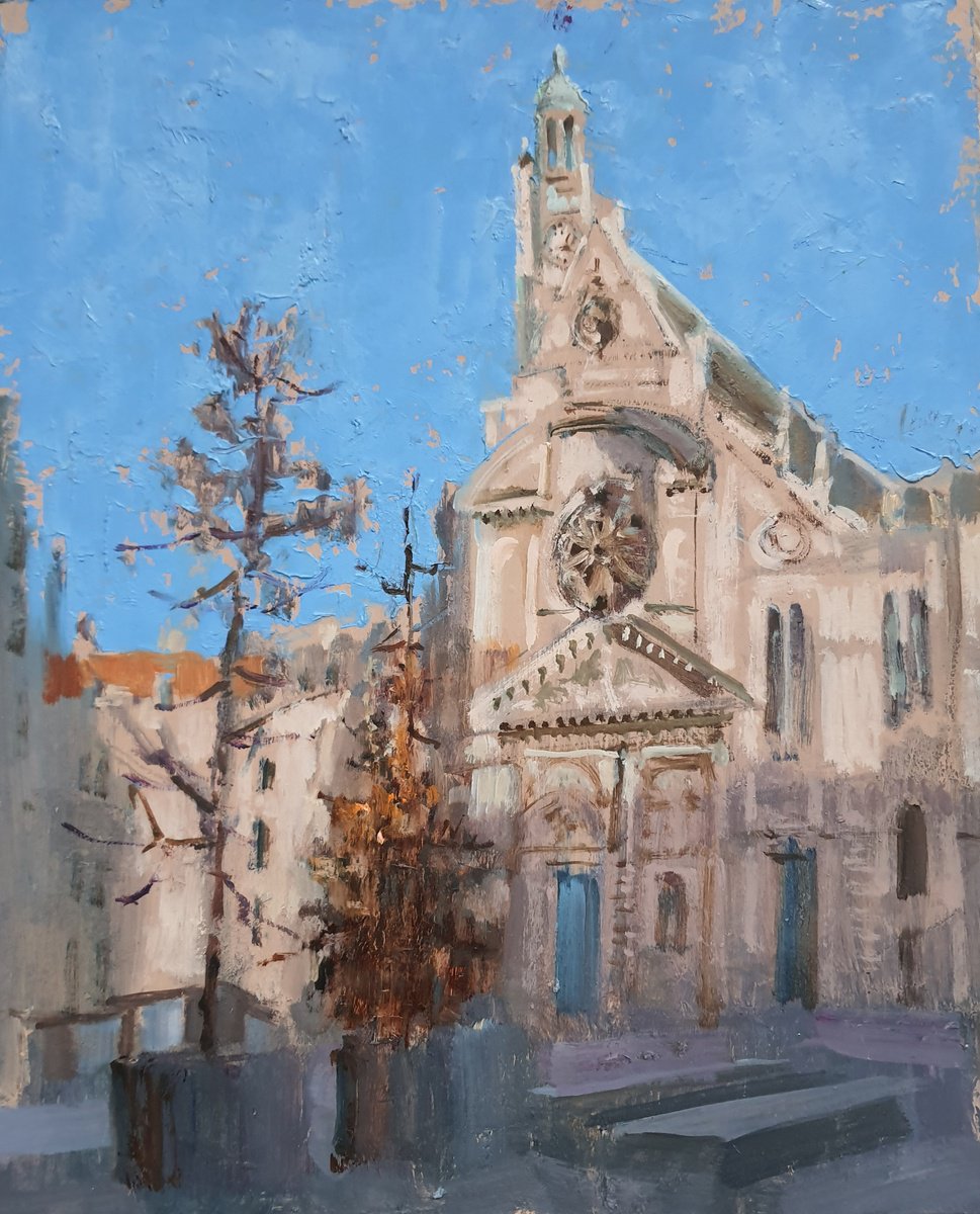 Impressionistic Cityscapes Oil Painting By Olha Laptieva, 9 X 12", Beautiful Places In Paris, Original Artwork
