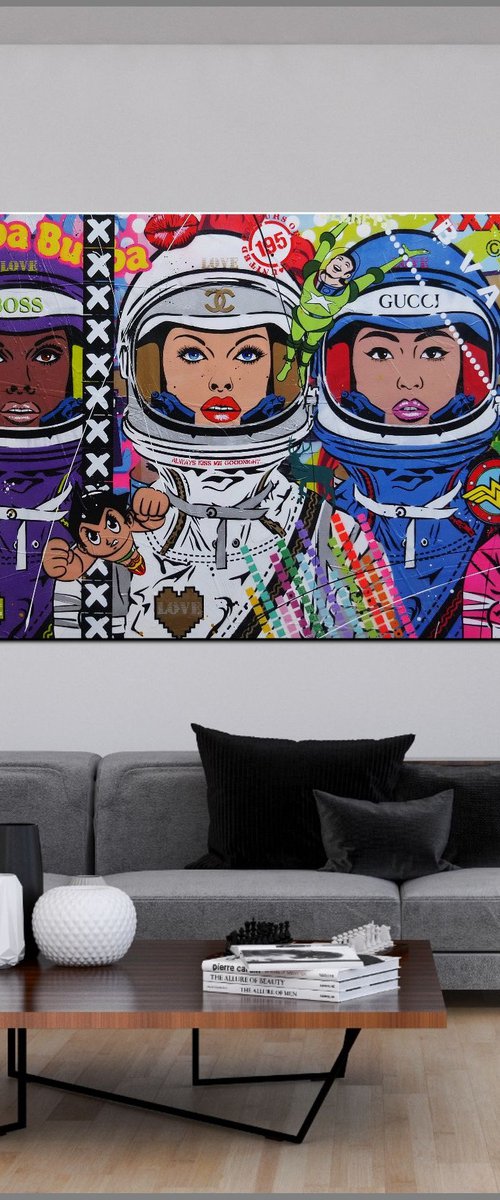The 5th Cadet 240cm x 100cm Space Cadet Textured Urban Pop Art by Franko