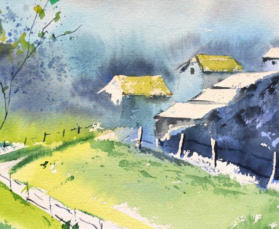 Green grass -watercolor