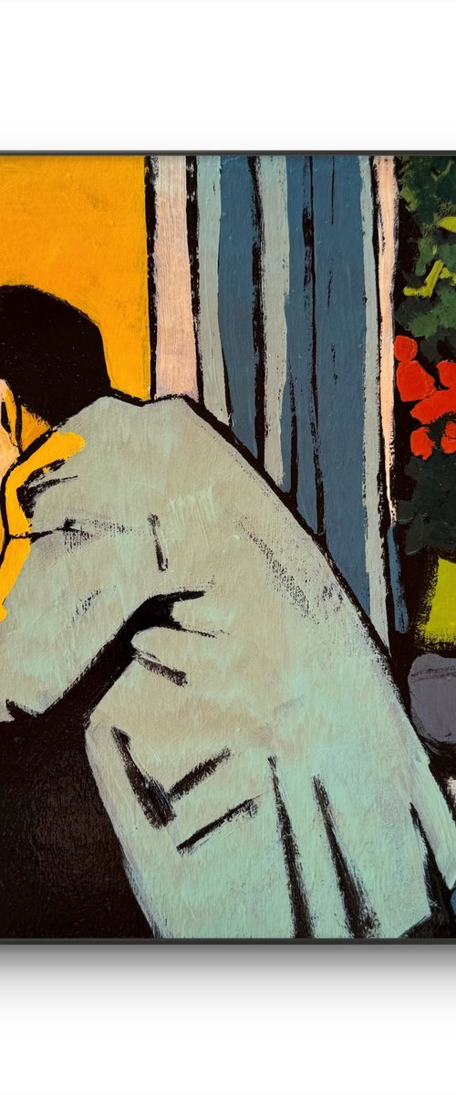 Painting "Man Sitting Alone" by Daria Baklykova