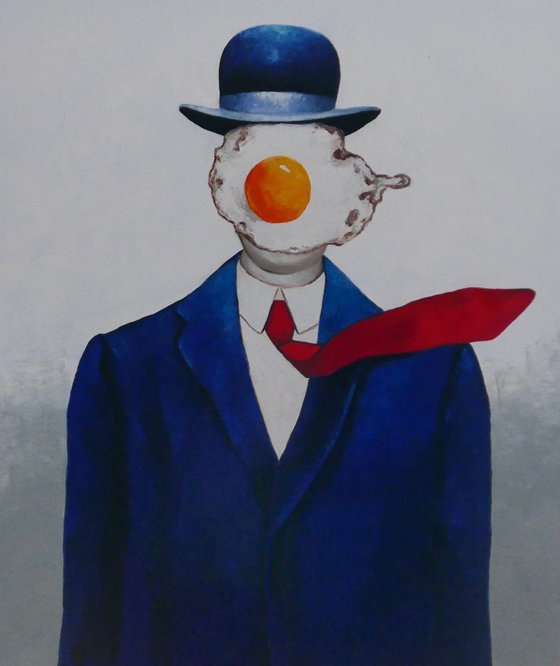 Egg man in bowler hat