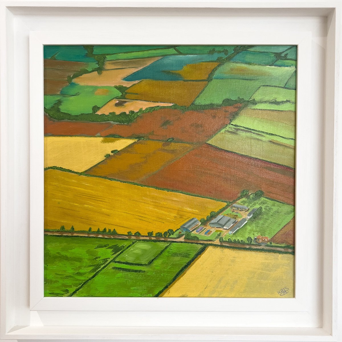 Impressionistic Landscape Acrylic Painting By Km Arts, 19 X 19", An Autumns Breath, Original Artwork