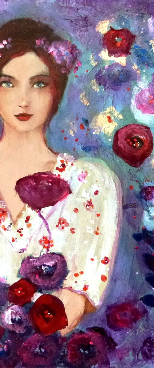 The small mauve garden 30 x 30 cm by Loetitia Pillault