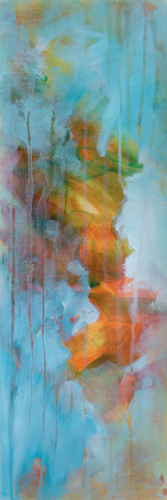 ABSTRACT PAINTING - Ice and fire - Both vertical and horizontal hanging !
